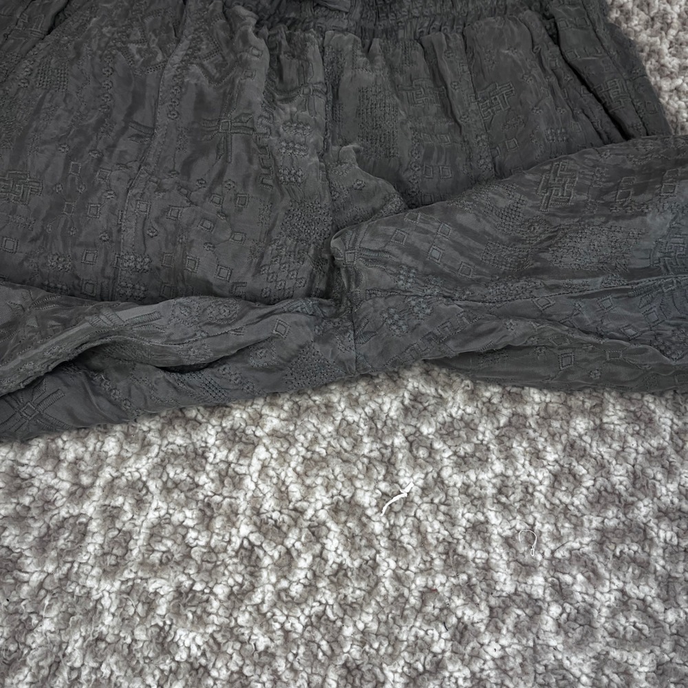 Johnny Was Cupro Grey Embroidered Cargo Jaspil Jogger Pants XS - Picture 10 of 12